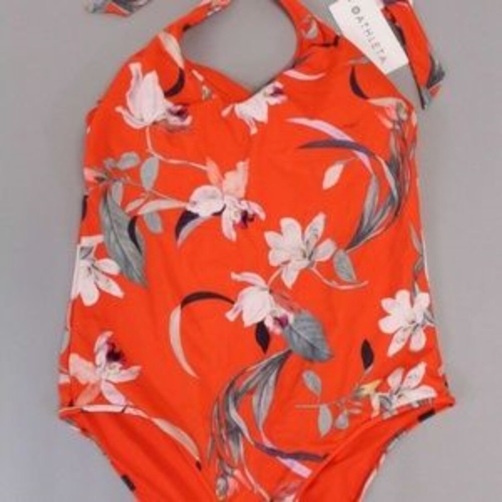 Athleta red Waimea crop one piece swimsuit (small)